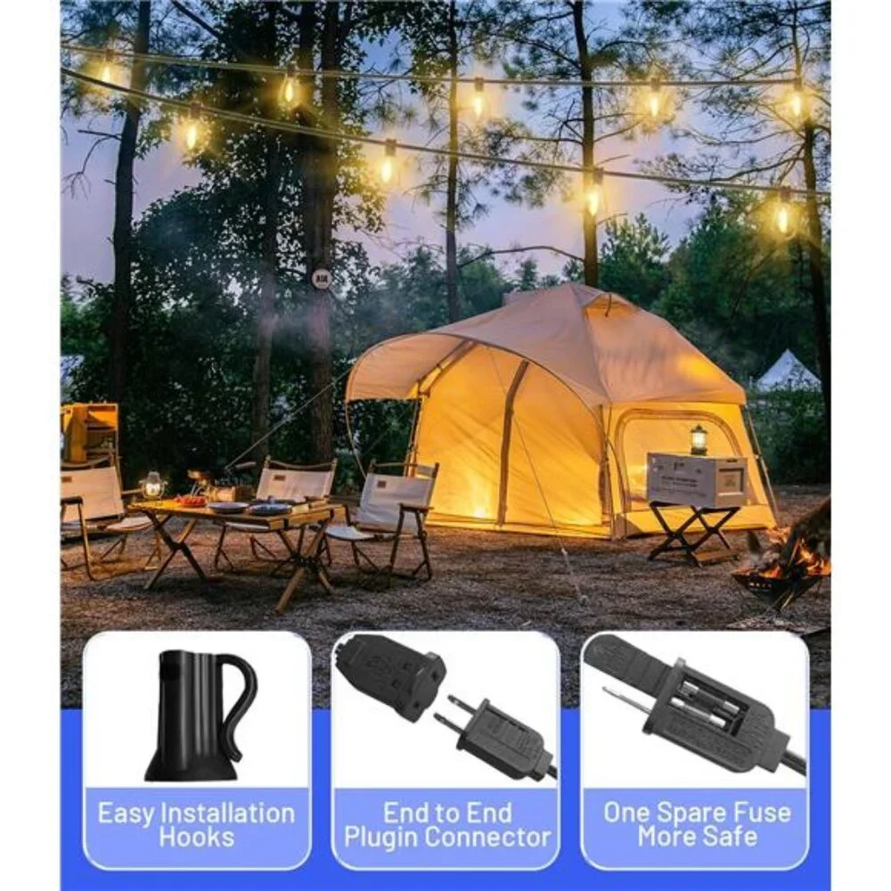 200FT Outdoor String Lights, Ultra Long LED Patio Lights with Shatterproof Bulbs